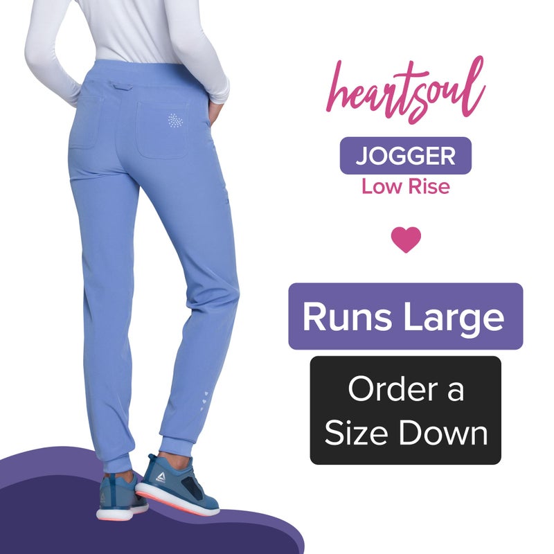 HeartSoul Women's Medical Scrub Jogger Pants Contemporary fit Drawstring Waistband Jogger with 5 Pockets - HS030, S, Ciel - S - Image 2